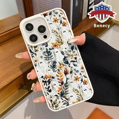 Magnetic Phone Case Supports Wireless Charging for Iphone 15 16 14 Pro Max 13 12 11 XR XS plus E Spooky Garden Pattern Anti-Yellowing Shockproof Durable Ultra-Thin Crystal Transparent Acrylic Cover
