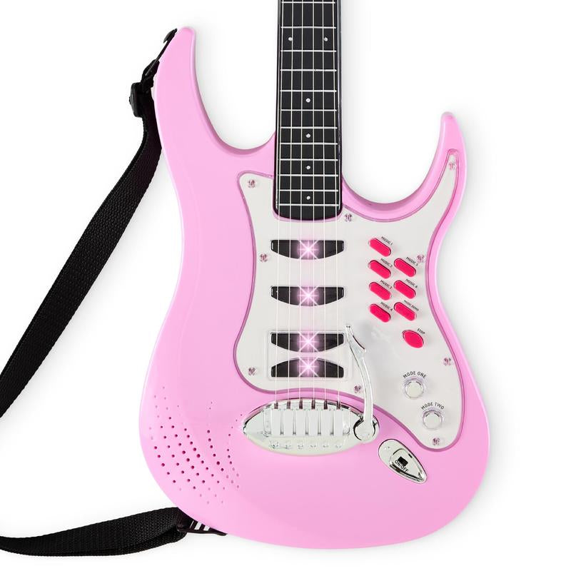 Best Choice Products Kids Electric Musical Guitar Toy Play Set W/ 6 Demo Songs, Whammy Bar, Microphone, Amp, AUX