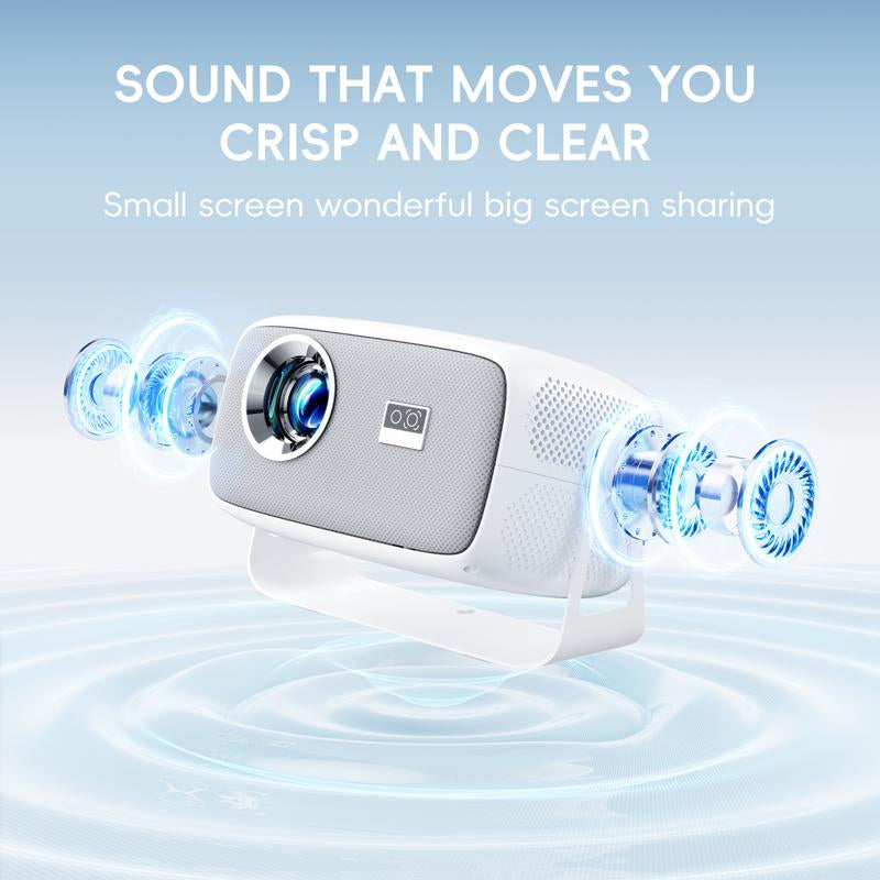 【 Local Shipment in the US 】HUANLTOU X4 Native 1080P Compatible, 4K Electronic Focus, Trapezoidal Correction, Built-In Speaker BT5.2, Wi-Fi 6, 360° Rotatable Portable Outdoor Projector, 4000ANSI Audio, Bluetooth Wireless Noise-Free