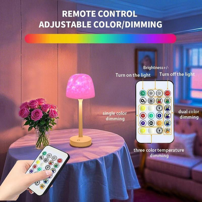 Versatile Gift Choice! Aurora/Ocean Wave/Water Ripple Table Lamp 16-Color Ambient Table Lamp with Control, Relaxation &Romantic Night Ambience,Suitable for Bedroom, Living Room, Study, Home,Perfect Gift for Holidays, Birthdays & Events!