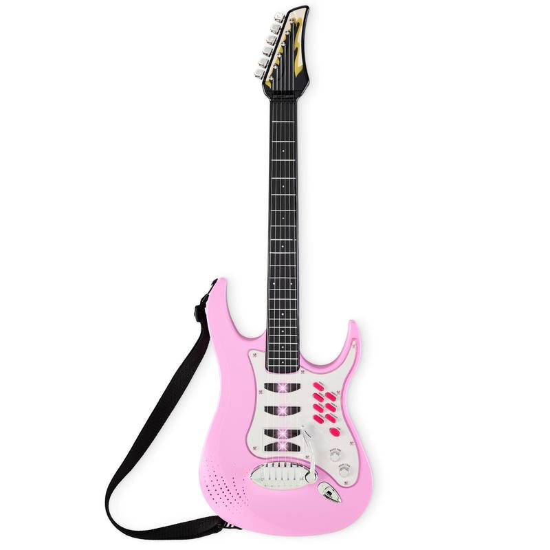 Best Choice Products Kids Electric Musical Guitar Toy Play Set W/ 6 Demo Songs, Whammy Bar, Microphone, Amp, AUX