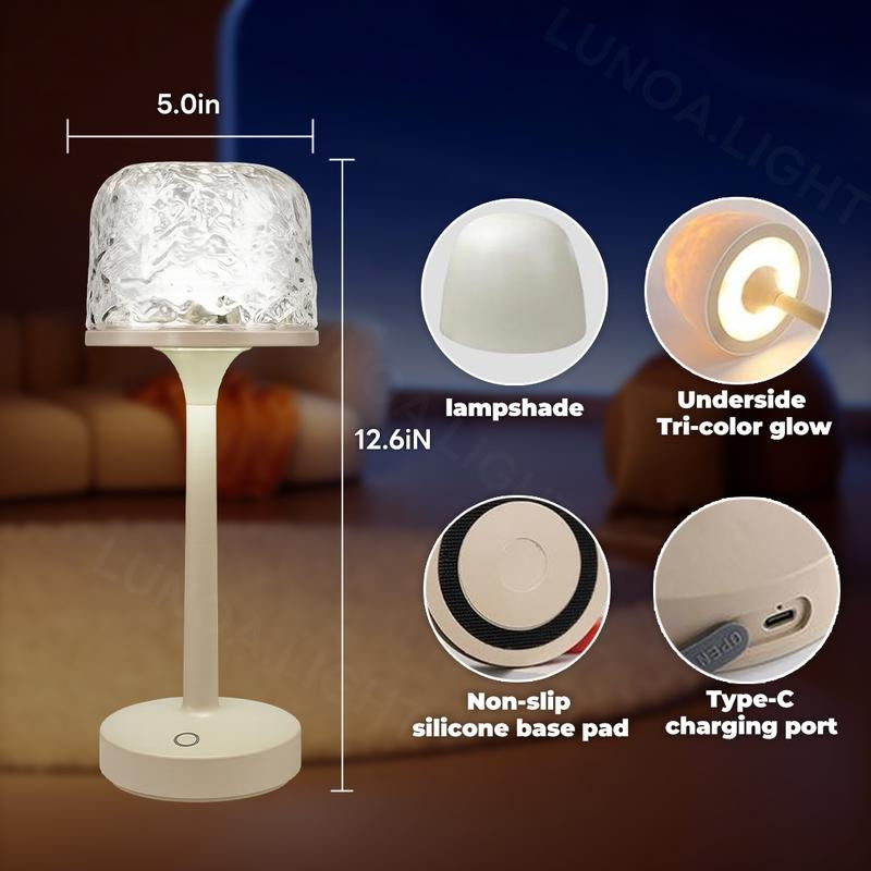 Versatile Gift Choice! Aurora/Ocean Wave/Water Ripple Table Lamp 16-Color Ambient Table Lamp with Control, Relaxation &Romantic Night Ambience,Suitable for Bedroom, Living Room, Study, Home,Perfect Gift for Holidays, Birthdays & Events!